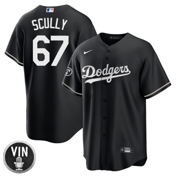 Los Angeles Dodgers Vin Scully Patch Jersey Collection - Stitched - Image 3