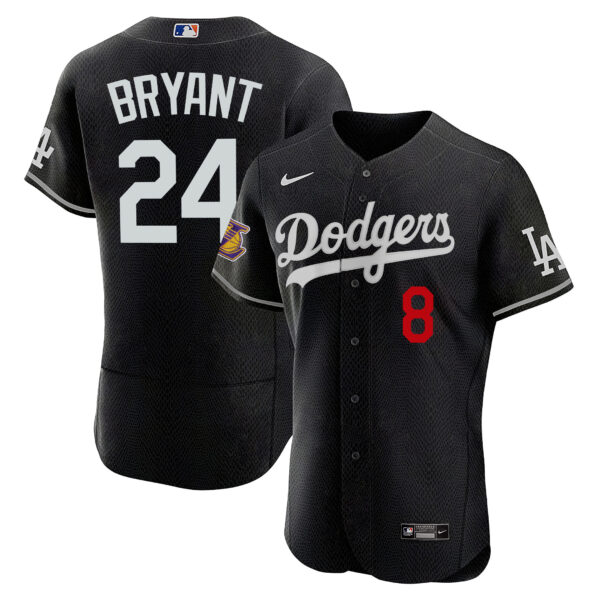 Kobe Bryant Lakers Patch Dodgers Flex Base Mamba Jersey - All Stitched - Image 2