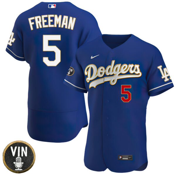 Men's Los Angeles Dodgers Vin Scully Patch Gold Trim Jersey Collection - All Stitched - Image 28