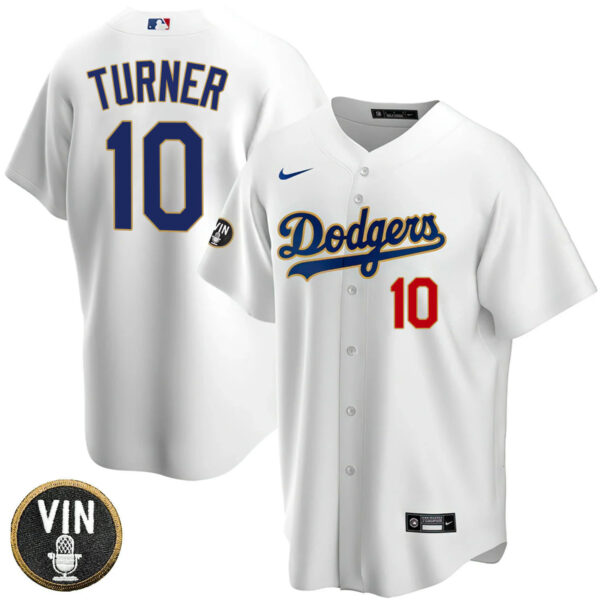 Men's Los Angeles Dodgers Vin Scully Patch Gold Trim Jersey Collection - All Stitched - Image 16
