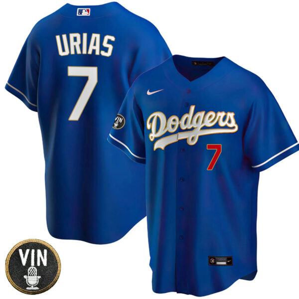 Men's Los Angeles Dodgers Vin Scully Patch Gold Trim Jersey Collection - All Stitched - Image 37