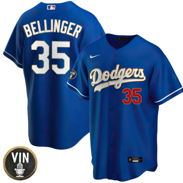 Men's Los Angeles Dodgers Vin Scully Patch Gold Trim Jersey Collection - All Stitched - Image 39
