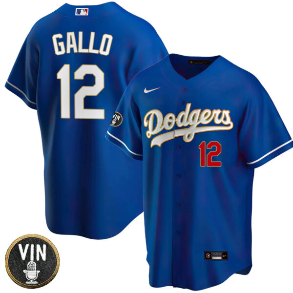 Women's Los Angeles Dodgers Vin Scully Patch Gold Trim Jersey - All Stitched - Image 32
