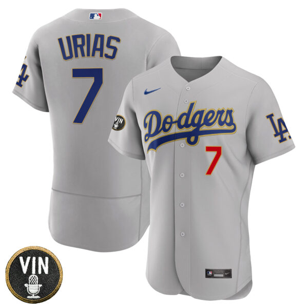 Men's Los Angeles Dodgers Vin Scully Patch Gold Trim Jersey Collection - All Stitched - Image 47