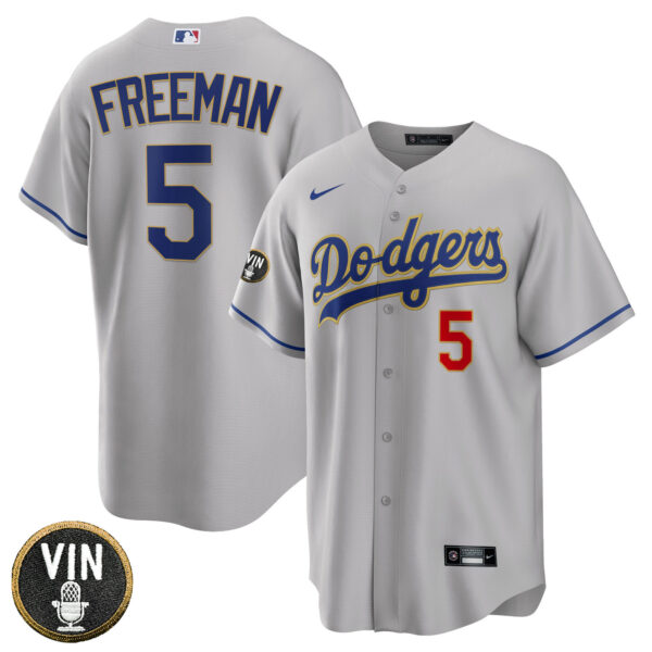Women's Los Angeles Dodgers Vin Scully Patch Gold Trim Jersey - All Stitched - Image 58