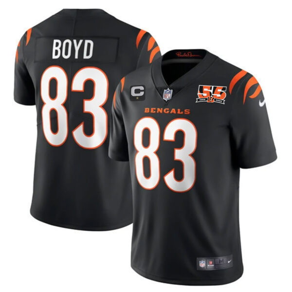 Men's Cincinnati Bengals 55th 1968 - 2022 Anniversary Patch Player Vapor Limited Jersey - All Stitched - Image 24