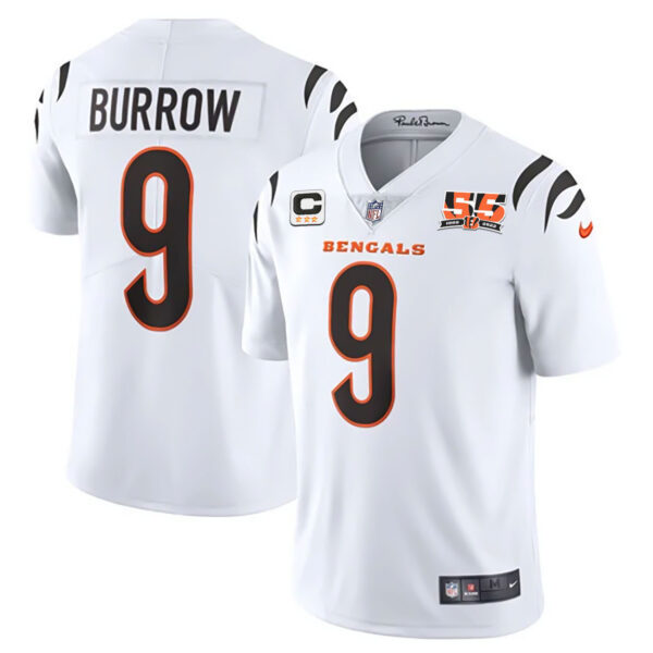 Men's Cincinnati Bengals 55th 1968 - 2022 Anniversary Patch Player Vapor Limited Jersey - All Stitched - Image 25