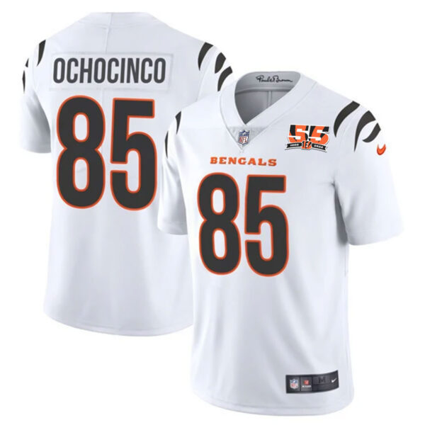 Men's Cincinnati Bengals 55th 1968 - 2022 Anniversary Patch Player Vapor Limited Jersey - All Stitched - Image 27
