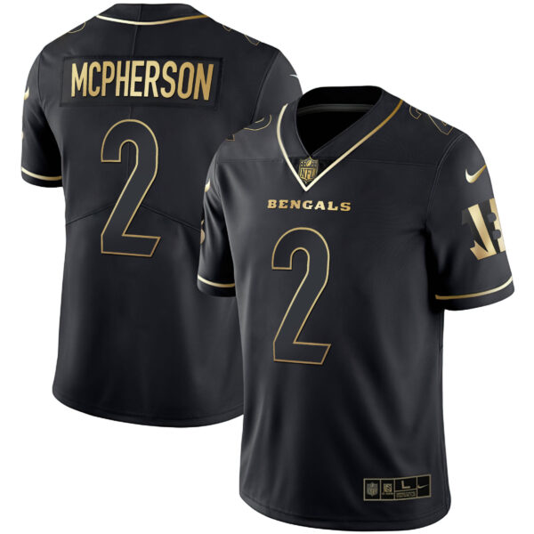 Men's Cincinnati Bengals White Gold & Black Gold Jersey - All Stitched - Image 11