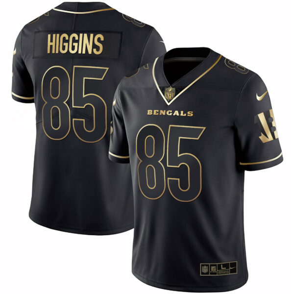 Men's Cincinnati Bengals White Gold & Black Gold Jersey - All Stitched - Image 12