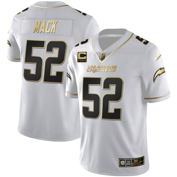 Men's Los Angeles Chargers White Gold & Black Gold Jersey - All Stitched - Image 3