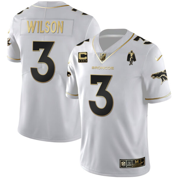Women's Denver Broncos White Gold and Black Gold Jersey - All Stitched