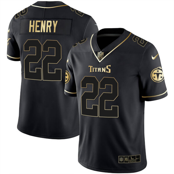 Men's Tennessee Titans White Gold & Black Gold Jersey - All Stitched - Image 6
