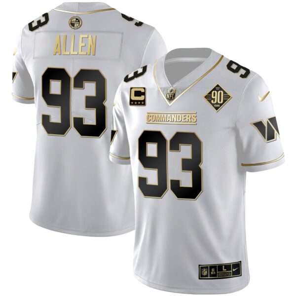 Women's Washington Commanders White Gold & Black Gold Vapor Limited Jersey - All Stitched - Image 4