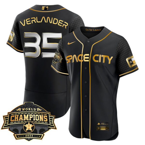 Youth’s Houston Astros Space City 2022 World Series Champions Patch Limited Jersey – All Stitched - Image 5