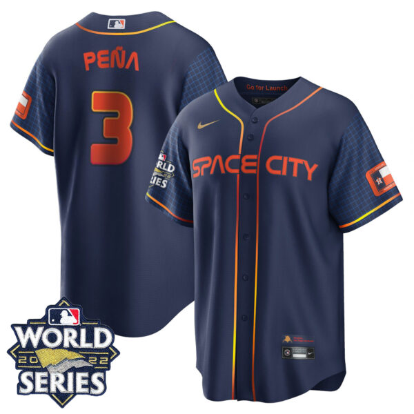 Youth's Houston Astros Space City 2022 World Series Jersey – All Stitched - Image 8