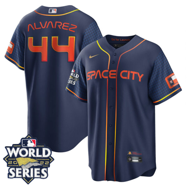 Youth's Houston Astros Space City 2022 World Series Jersey – All Stitched - Image 9