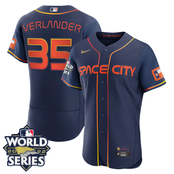 Youth's Houston Astros Space City 2022 World Series Jersey – All Stitched - Image 5