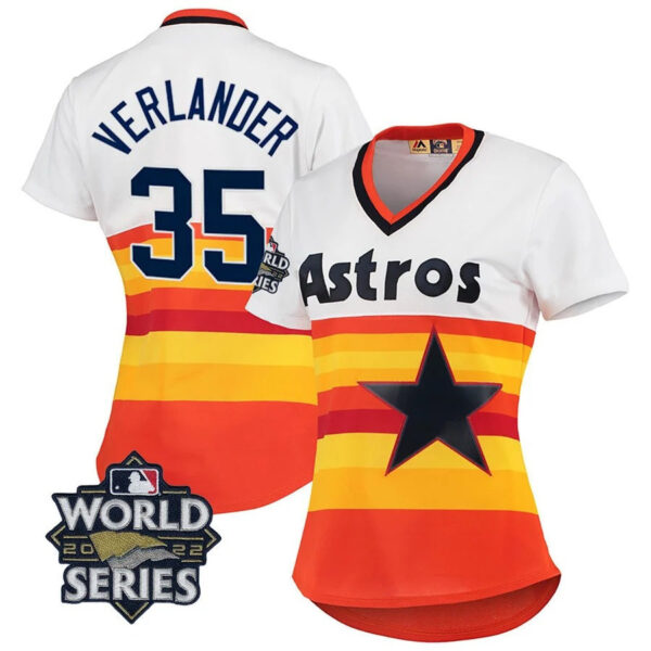Houston Astros 2022 World Series White Home Cooperstown Collection Player Jersey - All Stitched - Image 13