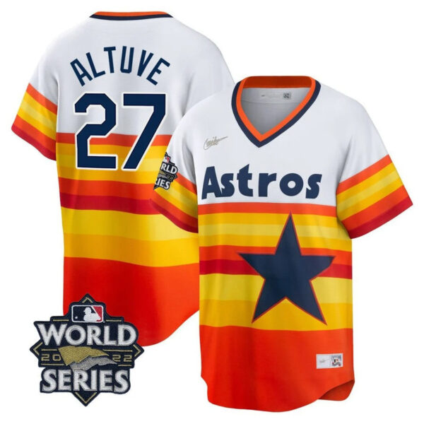 Houston Astros 2022 World Series White Home Cooperstown Collection Player Jersey - All Stitched - Image 3