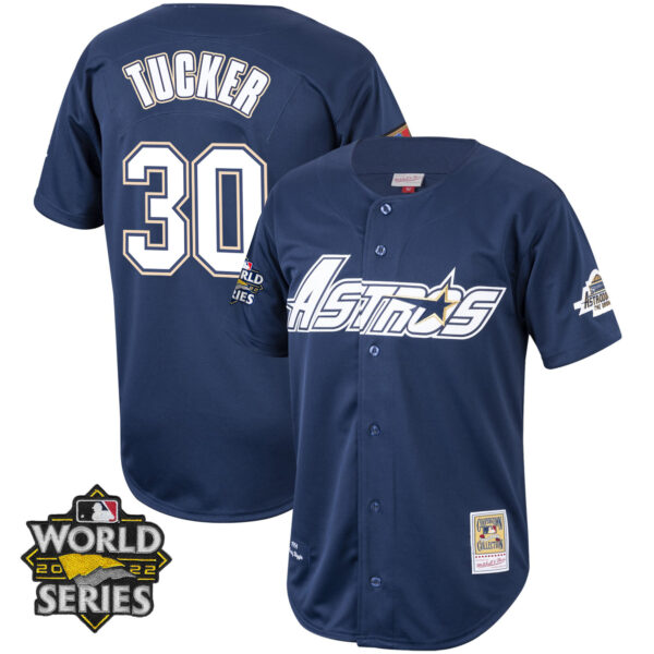 Houston Astros Mitchell & Ness Cooperstown 2022 World Series Player Jersey - All Stitched - Image 6