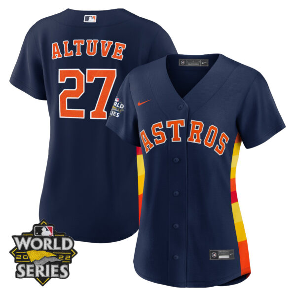 Women's Houston Astros Alternate Navy 2022 World Series Player Jersey - All Stitched - Image 4