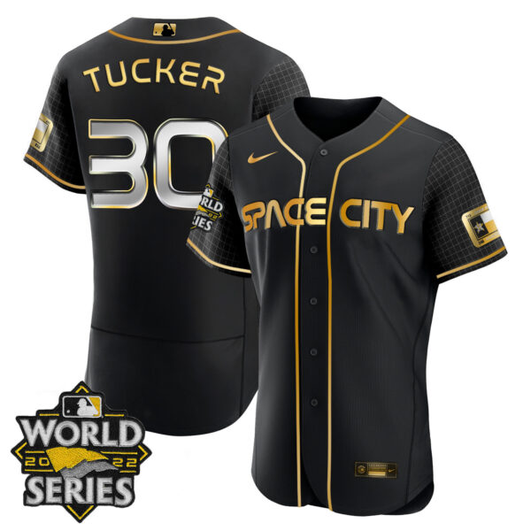 Women's Houston Astros Space City Gold 2022 World Series Jersey – All Stitched - Image 6