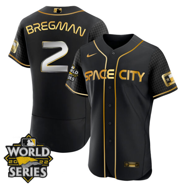 Women's Houston Astros Space City Gold 2022 World Series Jersey – All Stitched - Image 3