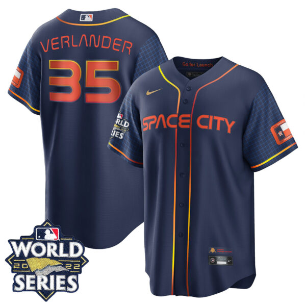 Men's Houston Astros Space City Gold 2022 World Series Jersey – All Stitched - Image 23