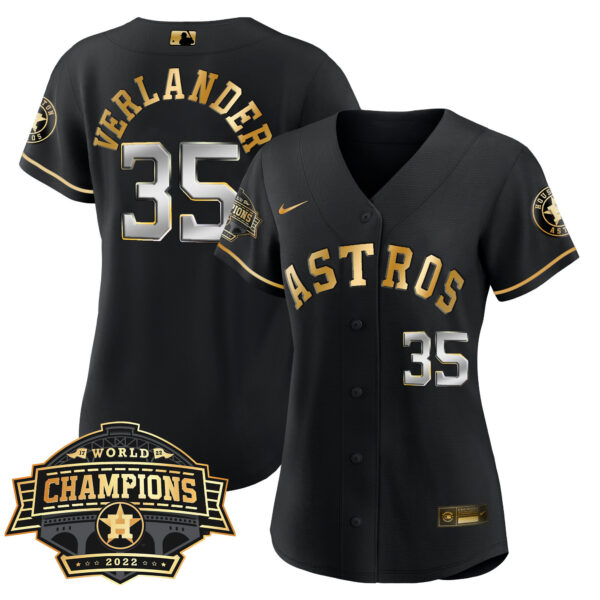 Women's Houston Astros 2022 World Series Champions Patch Limited Jersey - All Stitched - Image 5