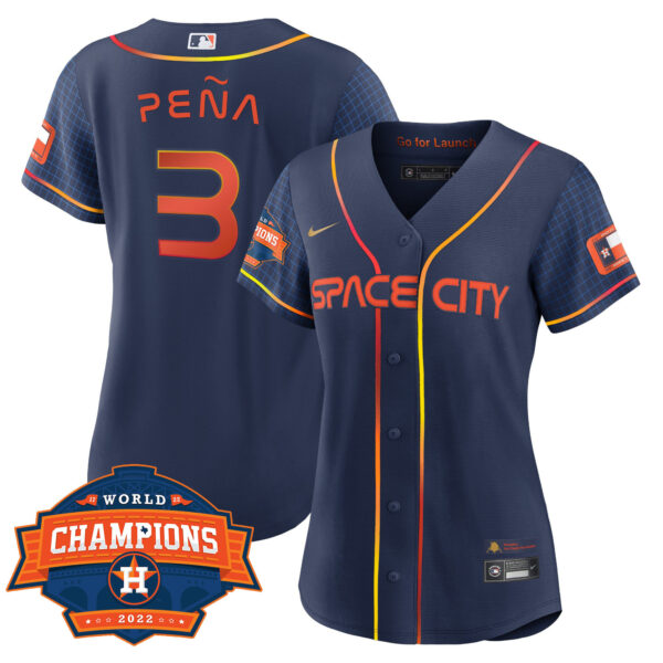 Women's Houston Astros 2022 World Series Champions Patch Limited Jersey - All Stitched - Image 15
