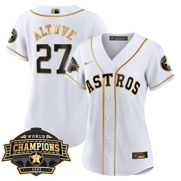 Women's Houston Astros 2022 World Series Champions Patch Limited Jersey - All Stitched - Image 31
