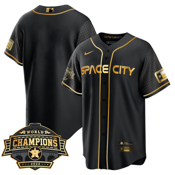 Men's Houston Astros Space City 2022 World Series Champions Patch Limited Jersey – All Stitched - Image 14