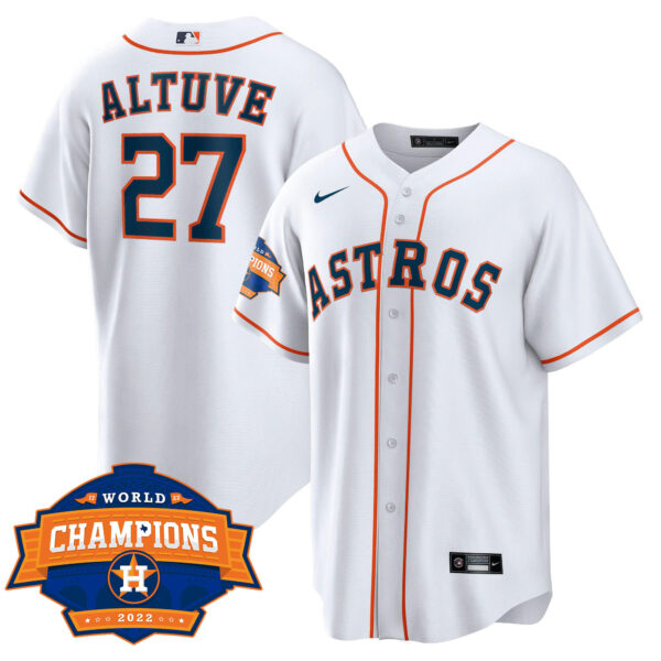Youth's Houston Astros 2022 World Series Champions Patch Limited Jersey - All Stitched - Image 52
