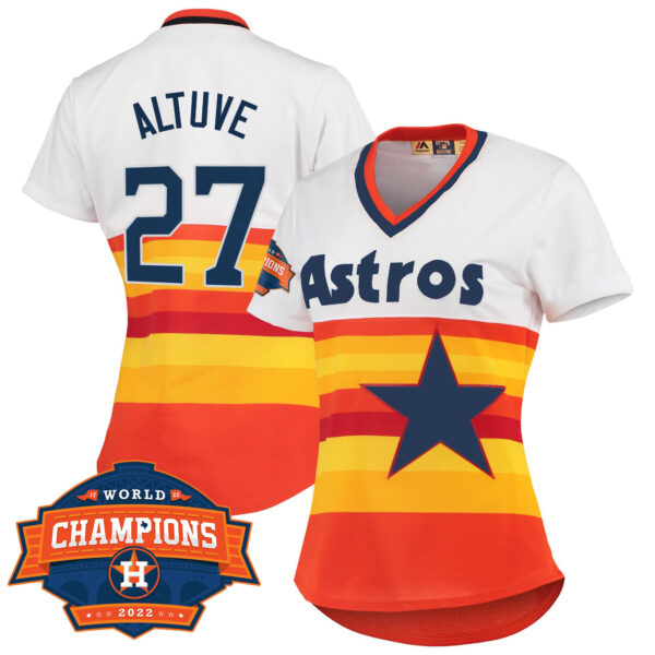 Houston Astros 2022 Champions Limited White Home Cooperstown Collection Player Jersey - All Stitched - Image 10