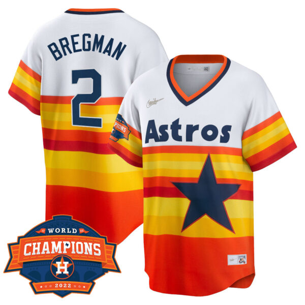 Houston Astros 2022 Champions Limited White Home Cooperstown Collection Player Jersey - All Stitched - Image 2