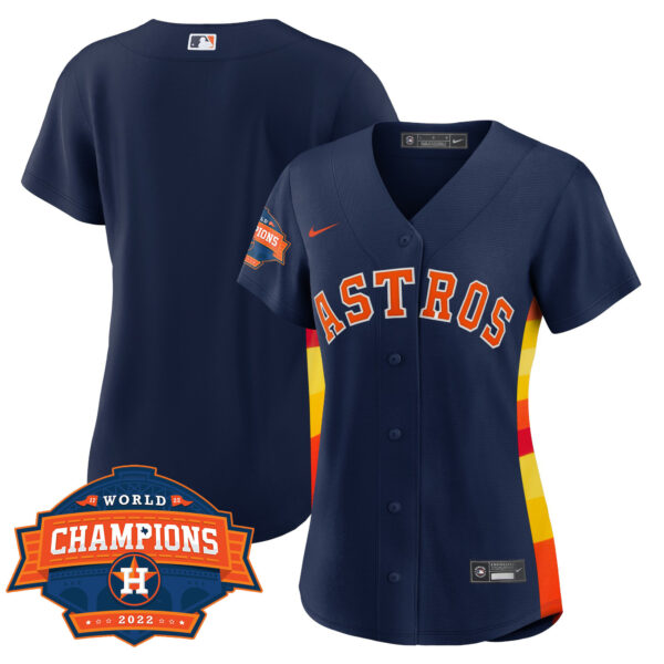 Women's Houston Astros Alternate Navy 2022 Champions Limited Player Jersey - All Stitched - Image 7