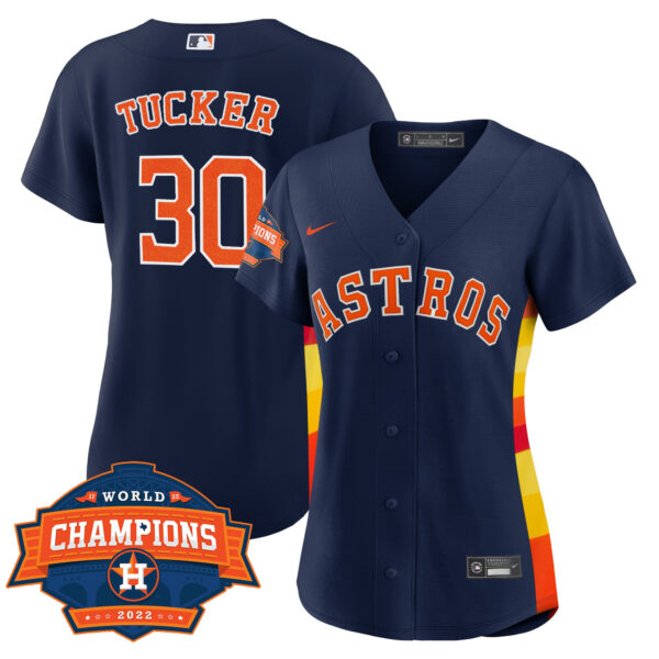 Women's Houston Astros Alternate Navy 2022 Champions Limited Player Jersey - All Stitched - Image 6