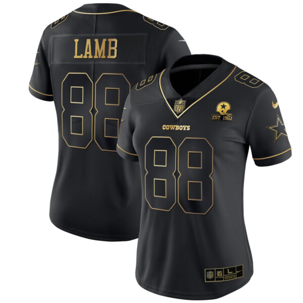 Women's Cowboys Black Gold & White Gold - All Stitched - Image 13