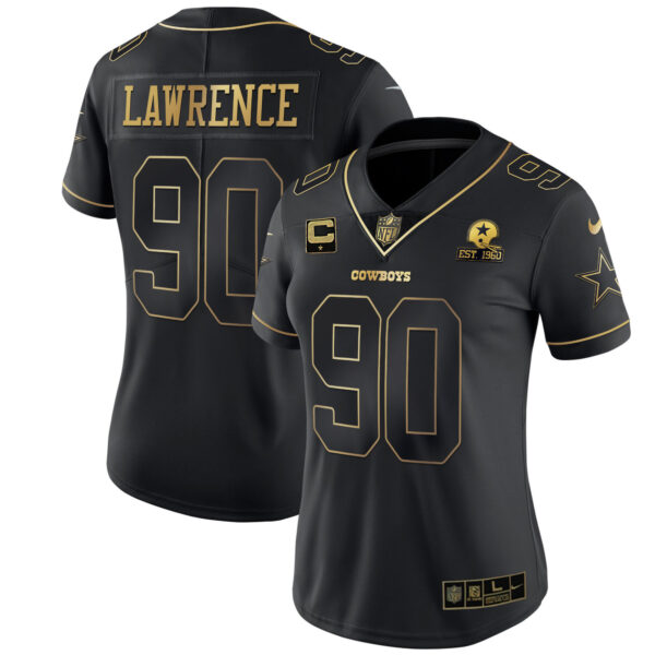 Women's Cowboys Black Gold & White Gold - All Stitched - Image 16