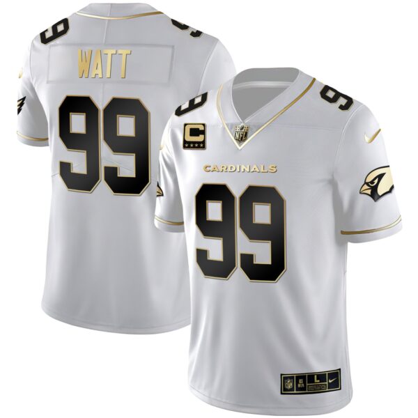 Men's Arizona Cardinals Black Gold & White Gold Vapor Limited Jersey - All Stitched - Image 4