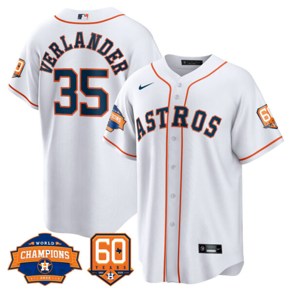 Men's Houston Astros 2022 World Series Champions & 60th Anniversary Patch Jersey – All Stitched - Image 26