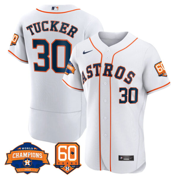 Men's Houston Astros 2022 World Series Champions & 60th Anniversary Patch Jersey – All Stitched - Image 20