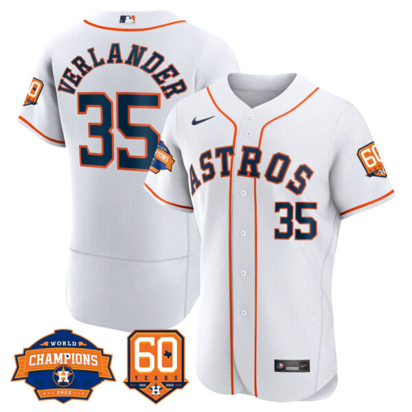 Men's Houston Astros 2022 World Series Champions & 60th Anniversary Patch Jersey – All Stitched - Image 19