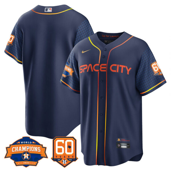 Men's Houston Astros 2022 World Series Champions & 60th Anniversary Patch Jersey – All Stitched - Image 42
