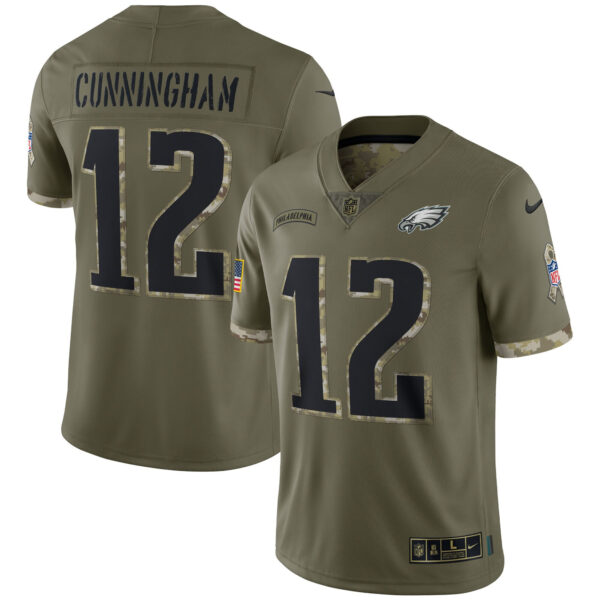Eagles 2022 Salute To Service Retired Player Limited - Olive - All Stitched - Image 3