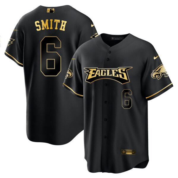 Men's Eagles Baseball White Gold & Black Gold - All Stitched - Image 18