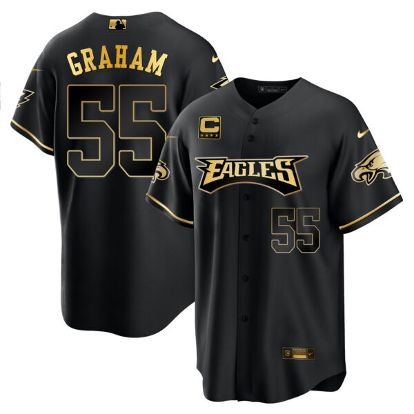 Men's Eagles Baseball White Gold & Black Gold - All Stitched - Image 20