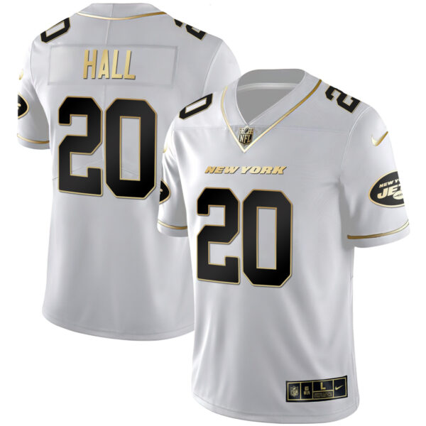 Men's Jets Black Gold & White Gold Vapor Limited - All Stitched