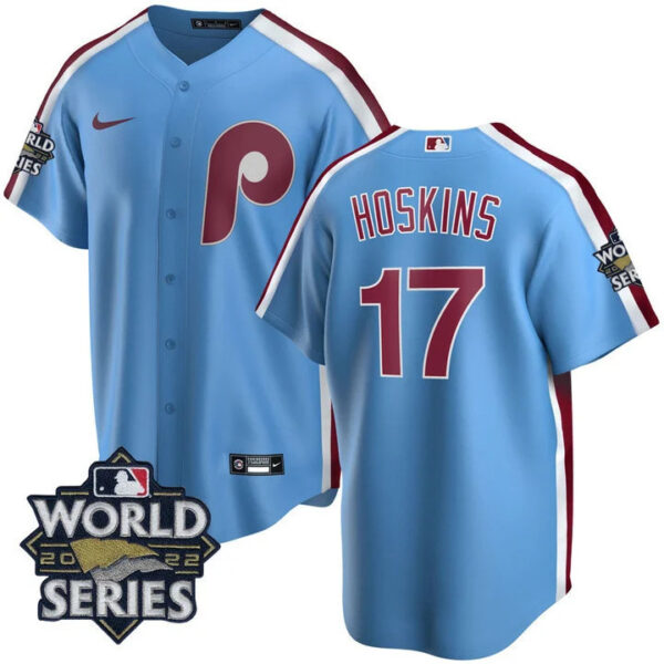 Men's Philadelphia Phillies Cooperstown 2022 World Series Patch Jersey - All Stitched - Image 5